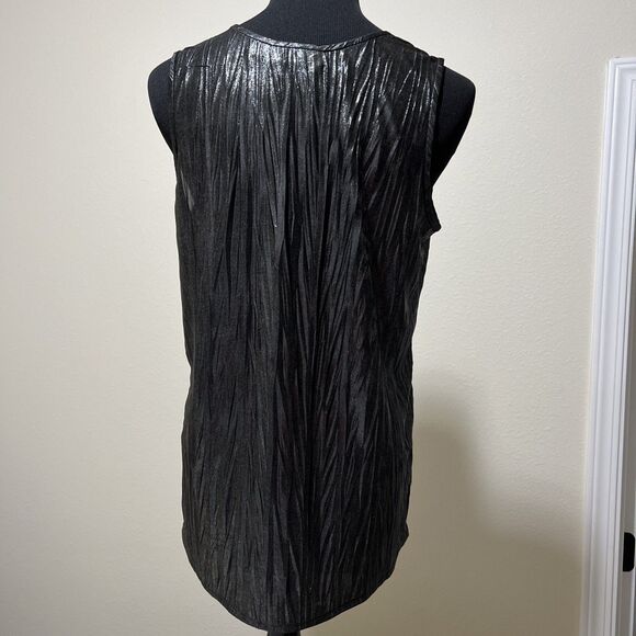 Susan Graver Slinky Tank Top Womens S Metallic Silver Round Neck Sleeveless - Picture 6 of 12